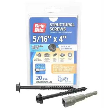 Grip Rite Structural Screw - 5/16" x 4" (20 pack)