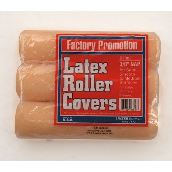 Linzer  B2383 Roller Covers, 3 Pack ~ 9" x 3/8"