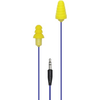Guardian Earplug-Earbud Hybrid Plugphones, Blue & Yellow ~ 54" Cord