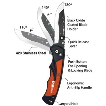 Accusharp Razor Knife, Orange - 3-1/2"