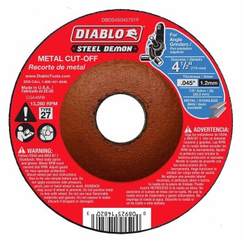 Diablo Steel Demon Cut-Off Disc  Type 27   4-1/2" x 0.045"