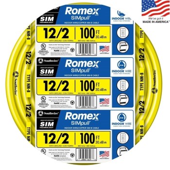Romex Grounded NM Wire, 12/2G - 100 Ft