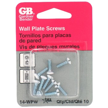 Gardner Bender  14-WPW Wall Plate Screws, White 