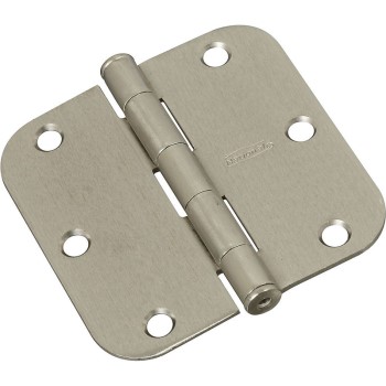 National N830-242 Radius Corner Door Hinge, Satin Nickel ~ 3 1/2"