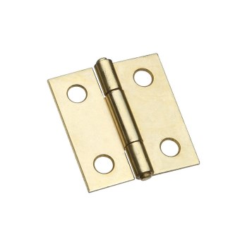 Non-Removable Pin Hinge, Brass - 1-1/2", 2pk
