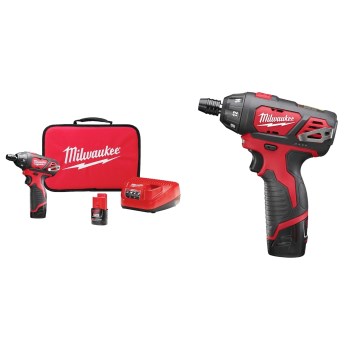 Milwaukee 2401-22 12-Volt Lithium-Ion Cordless 1/4  Hex Screwdriver Kit 