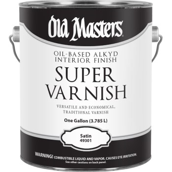 Super Varnish,  Oil-Based Interior Finish,  Clear Satin Sheen ~ Gallon