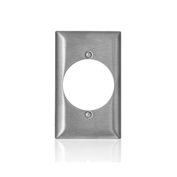 Leviton Outlet Wallplate, Stainless Steel - 1 Gang