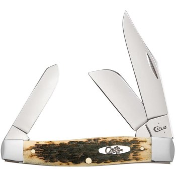 204 Amber Lg Stockman Knife
