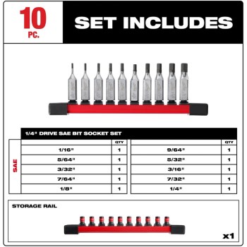 10pc Hex Bit Set