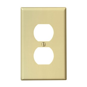 Leviton 021-PJ8-I Duplex Receptacle Wall Plate ~ Ivory