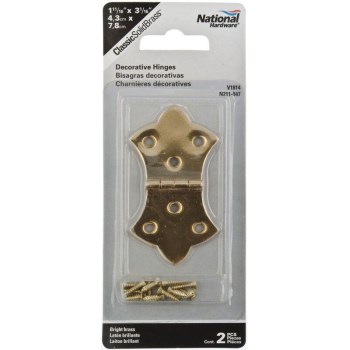 Brass Hinge, Visual Pack 1814 1 11 /16x3 1/16 inches