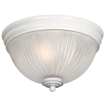 2 Light Ceiling Fixture, White Finish ~ 9-1/2" x 5-3/4"