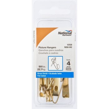 Bright Brass 50# Swl Picture Hanger,Visual Pack 2530
