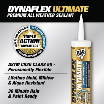 DAP Dynaflex Ultimate Premium All-Weather Sealant, White - 10.1 oz