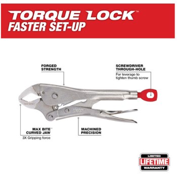 Milwaukee Torque Lock MaxBite Curved Locking Pliers - 7"