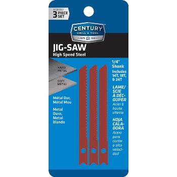 Century Drill & Tool   06903 3pc Hss Jigsaw Blades