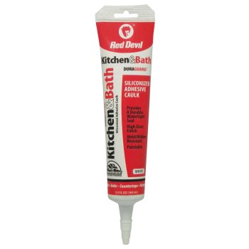 Kitchen and Bath Siliconized Caulk, White - 5.5 oz