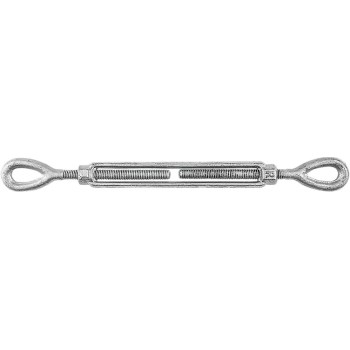 Galvanized Eye/Eye Turnbuckle, 3/8 x 6 inches