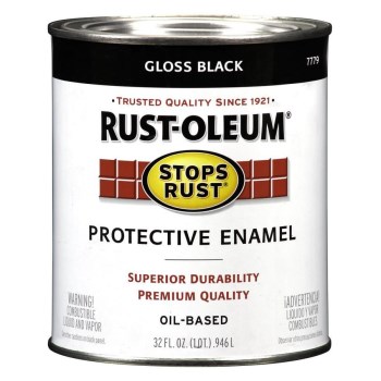 Stops Rust Enamel, Gloss Black - Qt