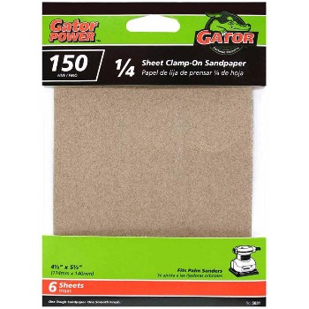 Ali Industries 5031 150 Grit 1/4 Sandpaper ~ 6 Pack 