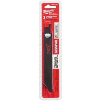 Milwaukee Carbide Grit Sawzall Blade - 6", 3pk