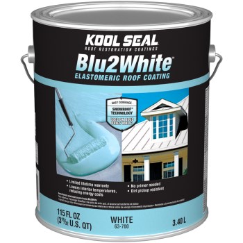 Kool Seal Brand Blu2White Elastomeric Roof Coating, White ~ Gallon