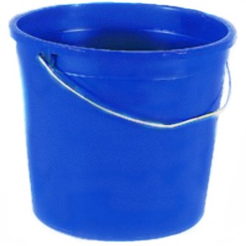 Plastic Ring-Free Pail  w/Handle, Blue ~ 10 Quart