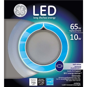 Recessed LED Down Light, 10 Watt/700 Lumens ~ 6"