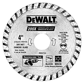 DeWalt DW4724 Diamond Blade ~ High Performance ~ 4"