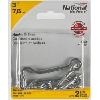 Hook & Eye, Zinc Plated ~ 3" 