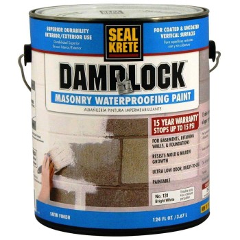 CP/Seal Krete 101001 Damplock Masonry Waterproofing Paint,  Bright White ~  Gallon 