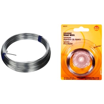 Hillman  123117 Galvanized Wire, 28 Gauge ~ 100 feet 