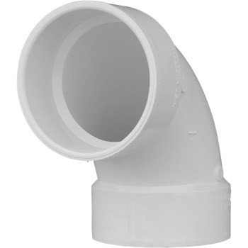Charlotte Pipe PVC DWV 90-Degree Elbow, Hub x Hub 3"