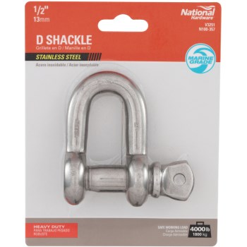 Stainless Steel D Shackle - 1/2"