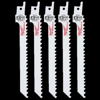 Bi-Metal Sawzall Blades - 6", 4/6 TPI, 5pk