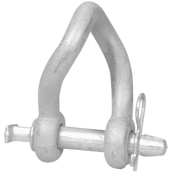 Short Body Twisted Clevis, Galvanized Finish ~ 7/8" Diameter