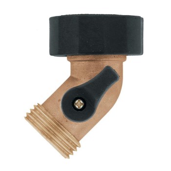 Goose Neck Hose Coupling w/Shut Off ~ Brass