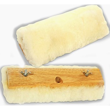 Lambskin Pad & Wood Block Floor Applicator ~ 10" L x 5 1/2" W x 3/4" Thick