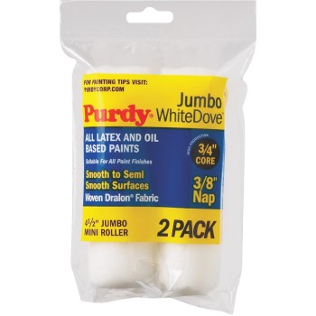 PSB/Purdy 140624012 White Dove Jumbo Mini Roller Cover Replacements ~ 4 1/2" x 3/8" Nap