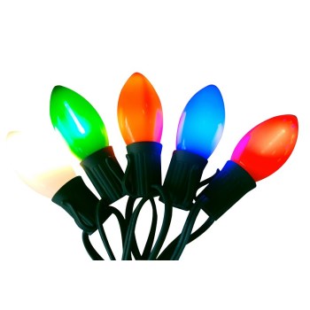Santa's Forest LED C9 Filament Light Set, Multi - 25ct