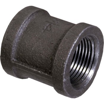 Malleable Iron Coupling, Black - 1" FPT