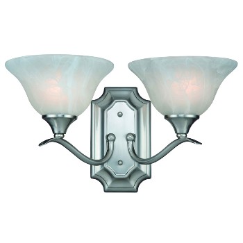 2 Light Wall Light, Satin Nickel