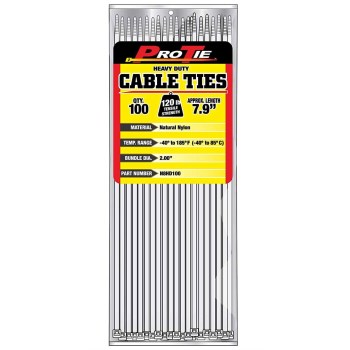 Heavy Duty Standard  100 Pack Cable Ties ~ 7.9" 