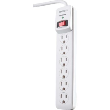 Woods Brand 6 Outlet Surge Protector w/3 Ft Cord