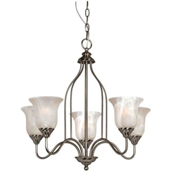 Hardware House  543934 Saturn Design Series Chandelier,   Satin Nickel 