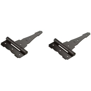Ornamental Reversible T-Hinge, Black - 6", 2pk