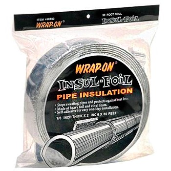 Wrap-on 16730 Insul-foil Pipe Insulation ~ 1/8" X 2" X 30 Ft