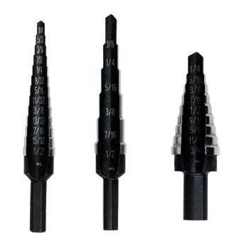 10502 3pc Step Drill Bit Set