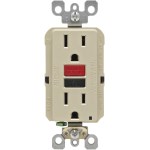 GFCI Outlet, Self Test ~  15 Amp, Ivory 